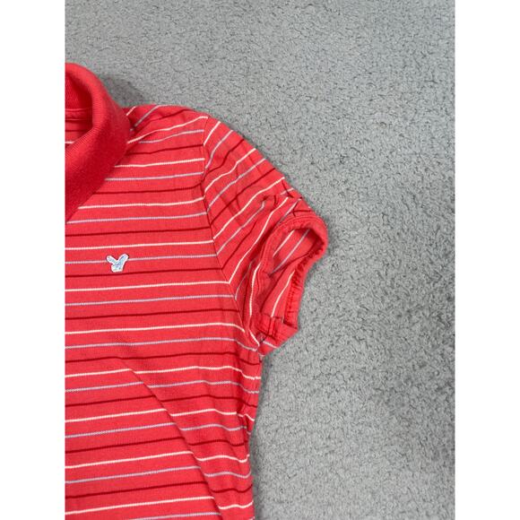 Vintage American Eagle Womens Size S Y2K Short Sleeve Polo Shirt Stripes - Picture 7 of 8